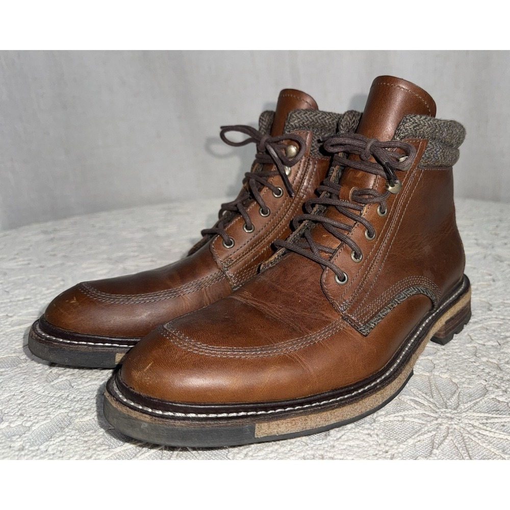 Woolrich WoodWright Men's Sz 8‎ Brown Leather Wool Lined Boots